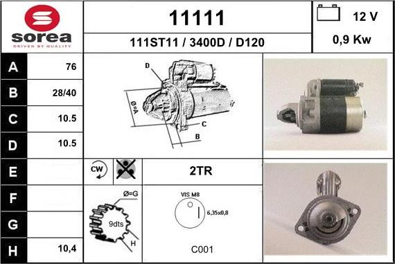 EAI 11111 - Starter autospares.lv