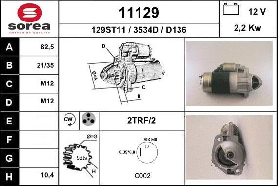 EAI 11129 - Starter autospares.lv