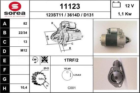 EAI 11123 - Starter autospares.lv