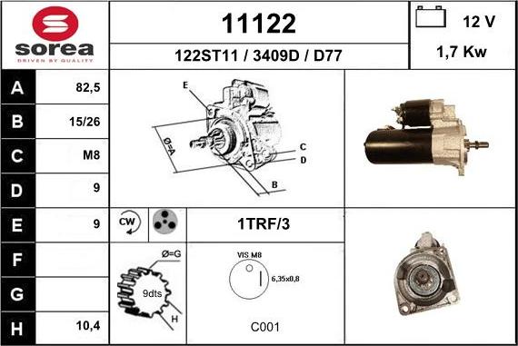 EAI 11122 - Starter autospares.lv