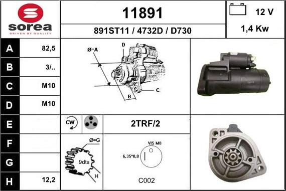 EAI 11891 - Starter autospares.lv
