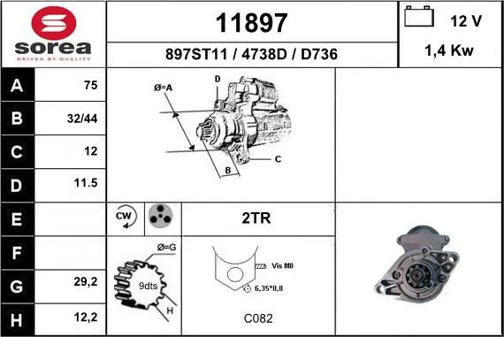 EAI 11897 - Starter autospares.lv