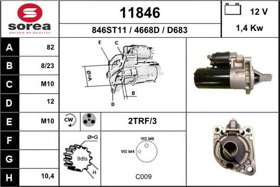 EAI 11846 - Starter autospares.lv