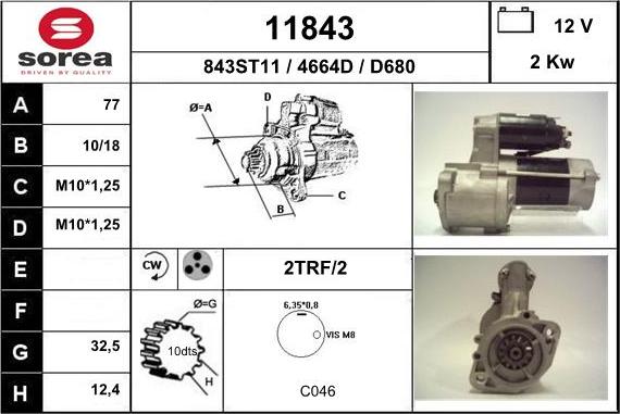 EAI 11843 - Starter autospares.lv