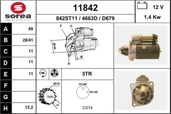 EAI 11842 - Starter autospares.lv