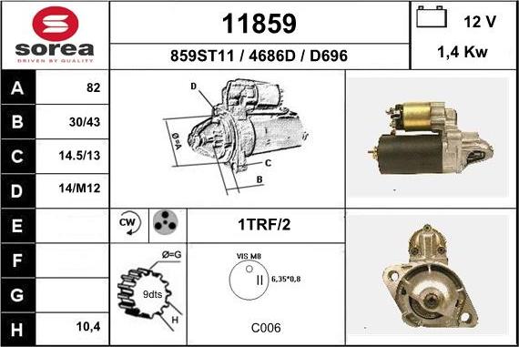 EAI 11859 - Starter autospares.lv