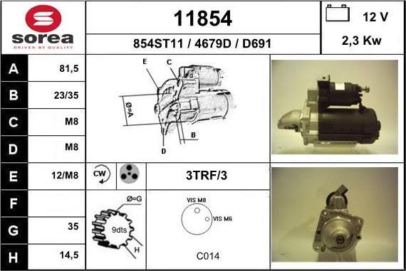 EAI 11854 - Starter autospares.lv