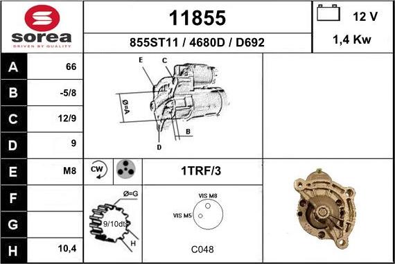 EAI 11855 - Starter autospares.lv