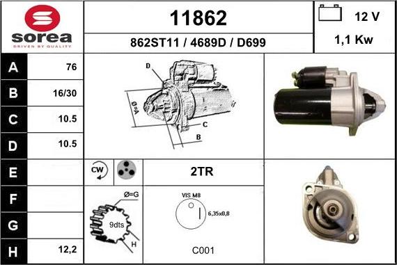 EAI 11862 - Starter autospares.lv