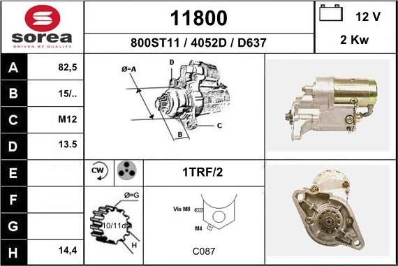 EAI 11800 - Starter autospares.lv