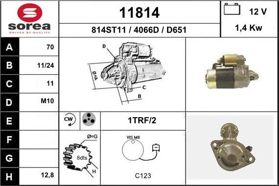 EAI 11814 - Starter autospares.lv