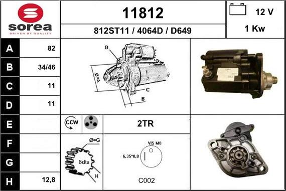 EAI 11812 - Starter autospares.lv