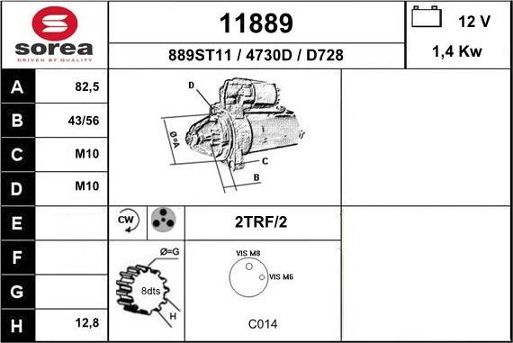 EAI 11889 - Starter autospares.lv