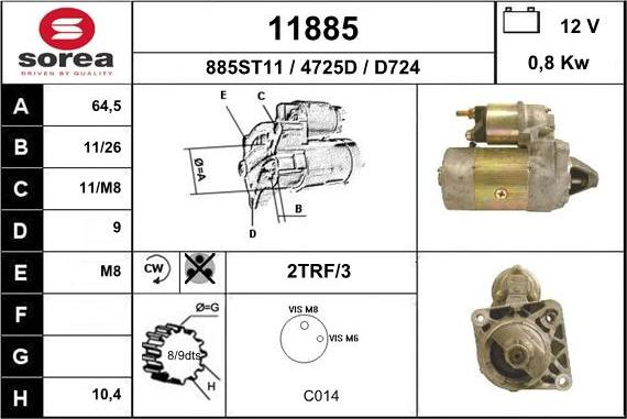 EAI 11885 - Starter autospares.lv