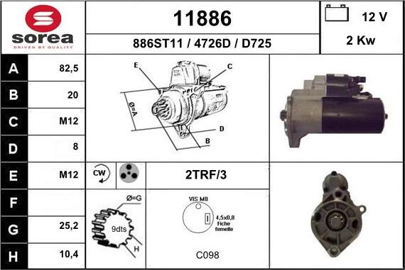 EAI 11886 - Starter autospares.lv