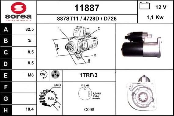 EAI 11887 - Starter autospares.lv