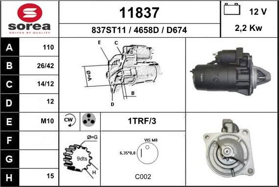 EAI 11837 - Starter autospares.lv