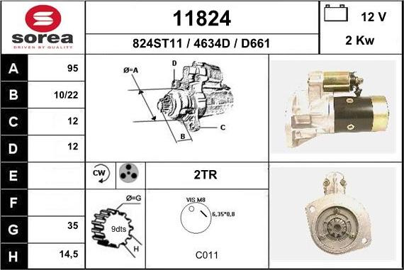 EAI 11824 - Starter autospares.lv