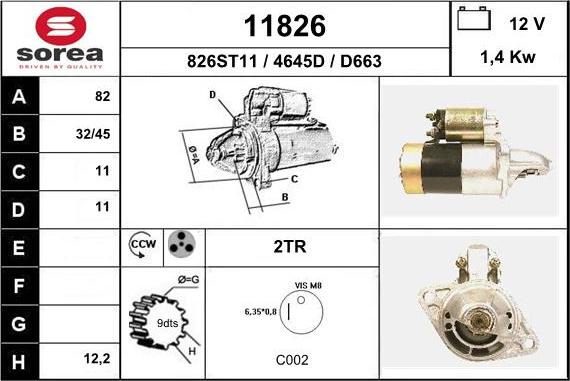 EAI 11826 - Starter autospares.lv