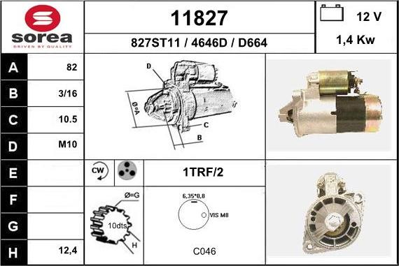 EAI 11827 - Starter autospares.lv