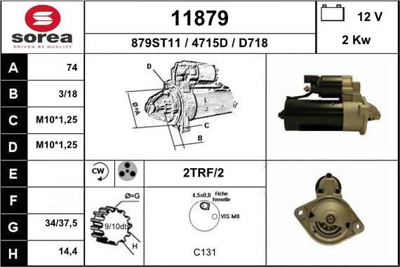 EAI 11879 - Starter autospares.lv