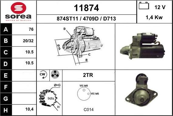 EAI 11874 - Starter autospares.lv