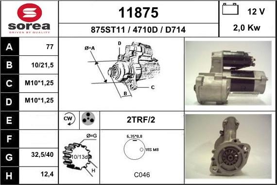 EAI 11875 - Starter autospares.lv