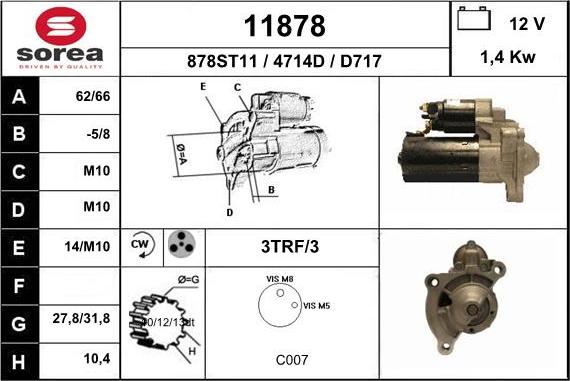 EAI 11878 - Starter autospares.lv