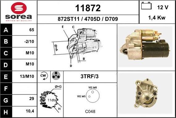 EAI 11872 - Starter autospares.lv