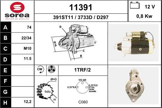 EAI 11391 - Starter autospares.lv