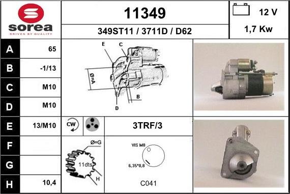 EAI 11349 - Starter autospares.lv