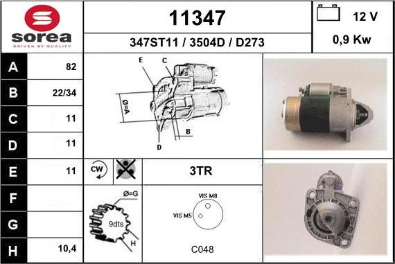 EAI 11347 - Starter autospares.lv