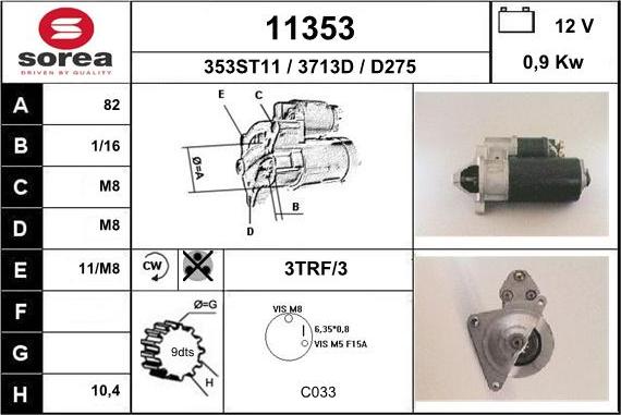 EAI 11353 - Starter autospares.lv