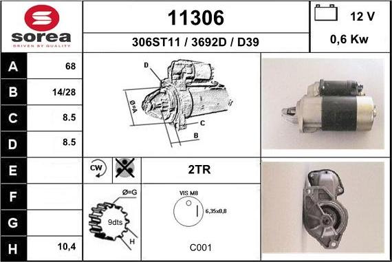 EAI 11306 - Starter autospares.lv