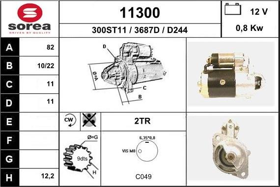 EAI 11300 - Starter autospares.lv