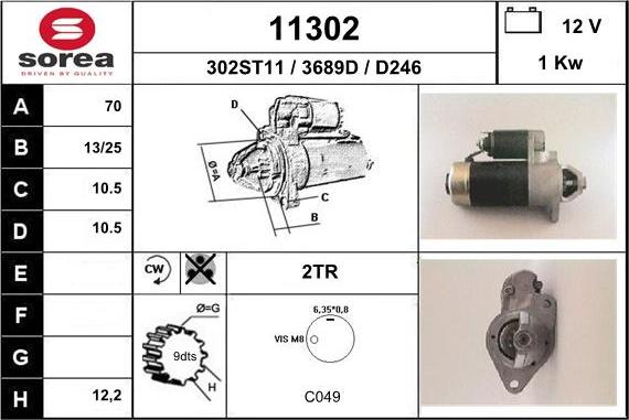 EAI 11302 - Starter autospares.lv