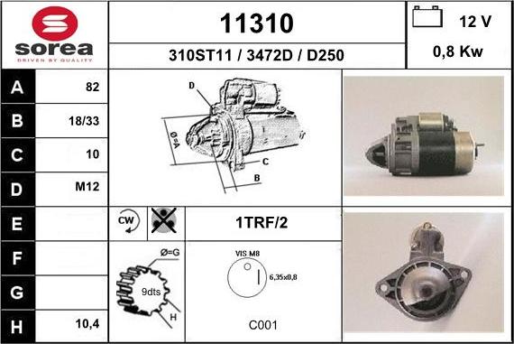 EAI 11310 - Starter autospares.lv