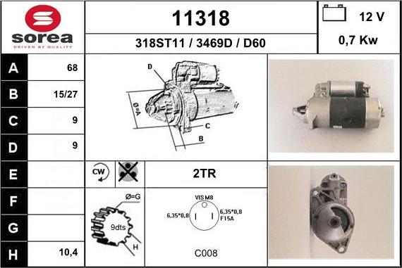 EAI 11318 - Starter autospares.lv