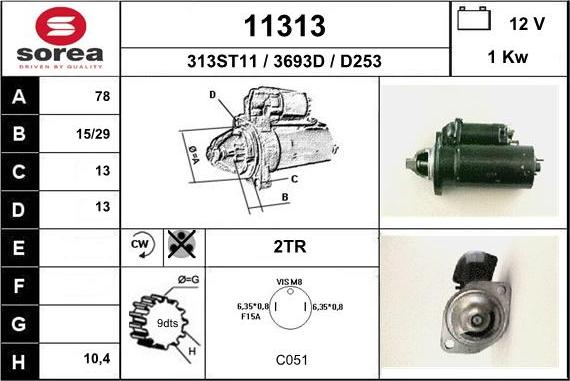 EAI 11313 - Starter autospares.lv