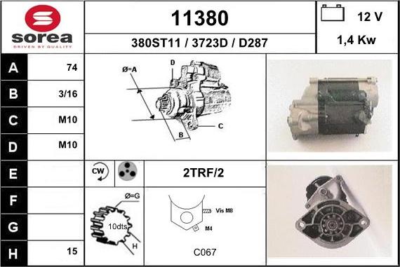 EAI 11380 - Starter autospares.lv