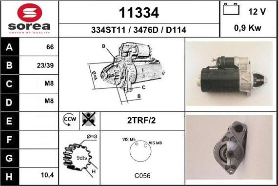 EAI 11334 - Starter autospares.lv