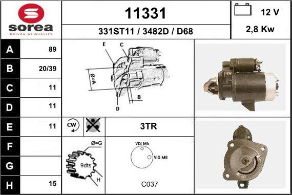 EAI 11331 - Starter autospares.lv