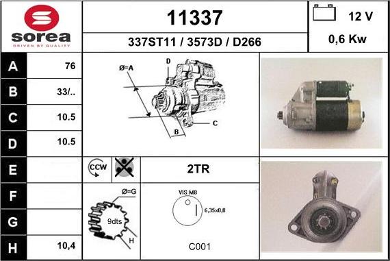 EAI 11337 - Starter autospares.lv