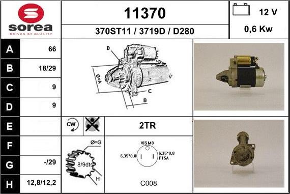 EAI 11370 - Starter autospares.lv