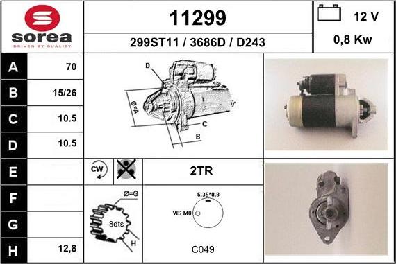 EAI 11299 - Starter autospares.lv