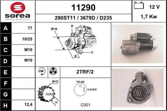 EAI 11290 - Starter autospares.lv