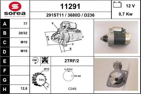 EAI 11291 - Starter autospares.lv