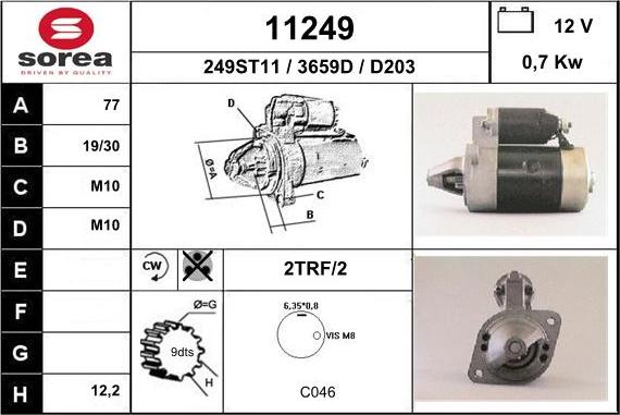 EAI 11249 - Starter autospares.lv