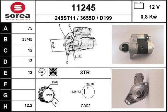 EAI 11245 - Starter autospares.lv