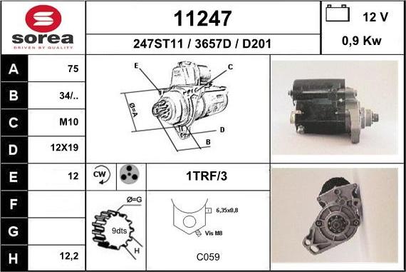 EAI 11247 - Starter autospares.lv